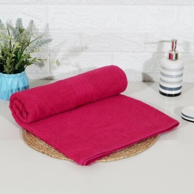 Towels for Bath Large Size Bath Towel - Soft & Absorbent Cotton Towels for Bath | | 650 GSM | 1 Piece Bath Towel for Men/Women | Urban Comfort | 72 cms x 150 cms - Dark Pink